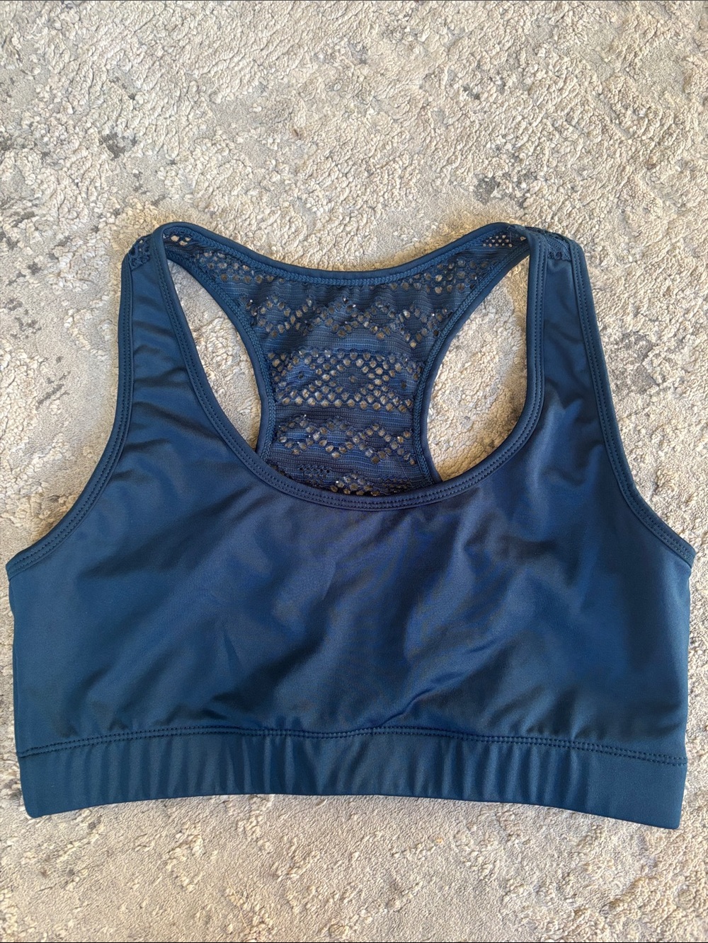 ZYIA Navy Lace Racerback Sports Bra